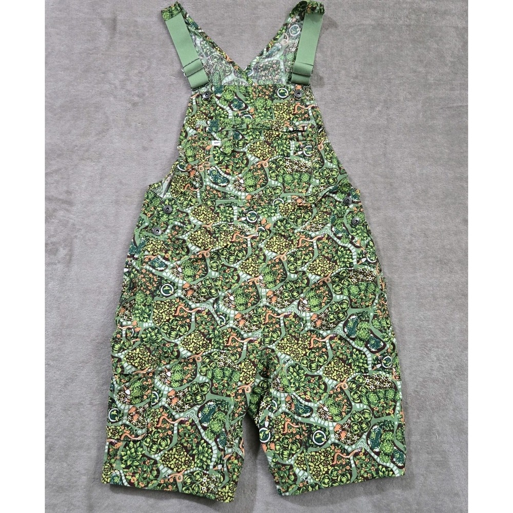 Duluth Trading Green Succulent Gardens Heirloom Overall Shorts Shortalls Medium